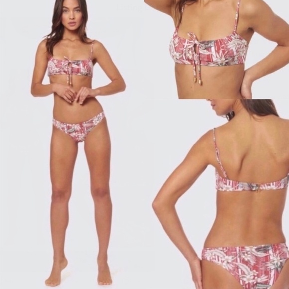 NWT Anthro Bikini Top Dolce Vita Tropical Print Scoop Neck Swim Top - Picture 1 of 9